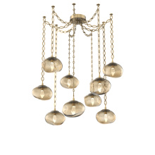 Hammerton SNB0068-09-GB-GB-CH2-L3 - Nova LED Multi Light Pendant Gilded Brass