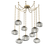 Hammerton SNB0068-09-GB-GS-CH3-L3 - Nova LED Multi Light Pendant Gilded Brass