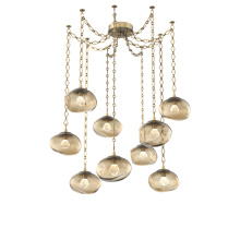 Hammerton SNB0068-09-GB-ZB-CH1-L3 - Nova LED Multi Light Pendant Gilded Brass
