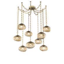 Hammerton SNB0068-09-GB-ZB-CH2-L3 - Nova LED Multi Light Pendant Gilded Brass