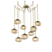 Hammerton SNB0068-09-GB-ZB-CH3-L1 - Nova LED Multi Light Pendant Gilded Brass