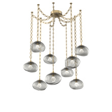 Hammerton SNB0068-09-GB-ZS-CH2-L1 - Nova LED Multi Light Pendant Gilded Brass