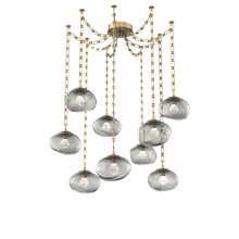 Hammerton SNB0068-09-GB-ZS-CH3-L1 - Nova LED Multi Light Pendant Gilded Brass