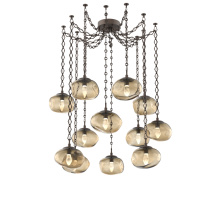 Hammerton SNB0068-12-FB-GB-CH1-L3 - Nova LED Multi Light Pendant Flat Bronze