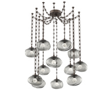 Hammerton SNB0068-12-FB-ZS-CH3-L3 - Nova LED Multi Light Pendant Flat Bronze