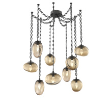 Hammerton SNB0069-09-MB-GB-CH2-L3 - Cosmos Round 9pc Swag Multi-Pendant Chain (LED)