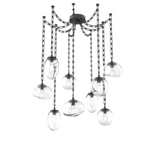 Hammerton SNB0069-09-MB-GC-CH3-L3 - Cosmos Round 9pc Swag Multi-Pendant Chain (LED)