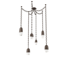 Hammerton SNB0079-06-FB-PC-CH1-L3 - Pebble Multi Light Pendant Flat Bronze