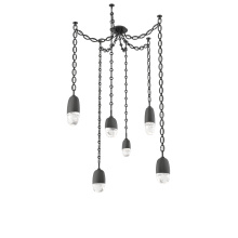 Hammerton SNB0079-06-MB-PC-CH2-L1 - Pebble Multi Light Pendant Matte Black