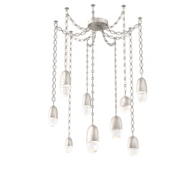 Hammerton SNB0079-09-BS-PC-CH2-L3 - Pebble Multi Light Pendant Beige Silver