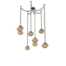 Hammerton SNB0089-06-FB-B-CH3-L3 - Mesa Round Chain 6pc Swag Multi-Pendant