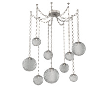 Hammerton SNB0092-09-BS-S-CH2-L3 - Gaia Multi Light Pendant Beige Silver