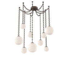 Hammerton SNB0092-09-FB-WL-CH2-L3 - Gaia Multi Light Pendant Flat Bronze