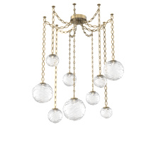 Hammerton SNB0092-09-GB-C-CH2-L1 - Gaia Multi Light Pendant Gilded Brass