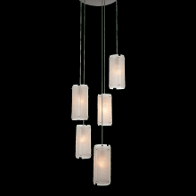 Hammerton CHB0044-05-BS-FR-C01-E2 - Textured Glass Round 5pc Multi-Pendant
