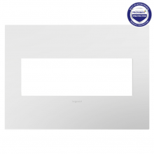 Legrand AWP3GPW4 - adorne Matte White Three-Gang Screwless Wall Plate with Microban