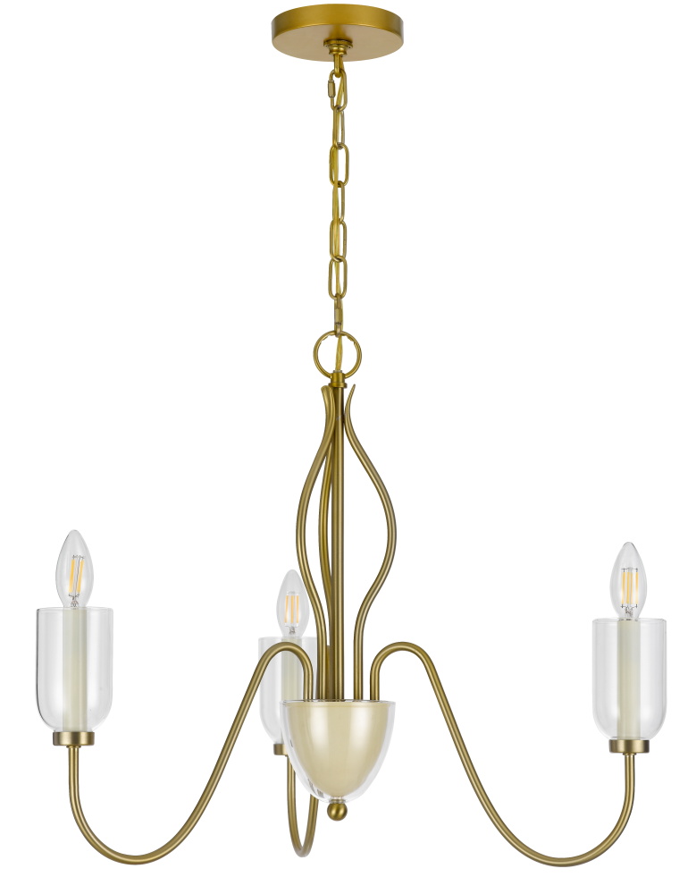 24 In. Height Antique Brass Metal Chandelier