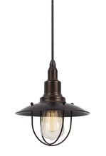 CAL Lighting UP-1113-6-RU - 8.88" Tall Metal Pendant in Dark Bronze