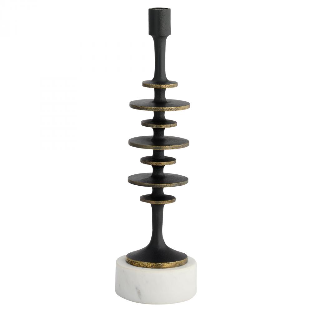 Barcelo Candleholder | Antique Bronze | White | Brass - Small