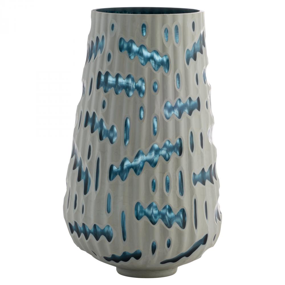 Strata Vase | White | Blue - Large