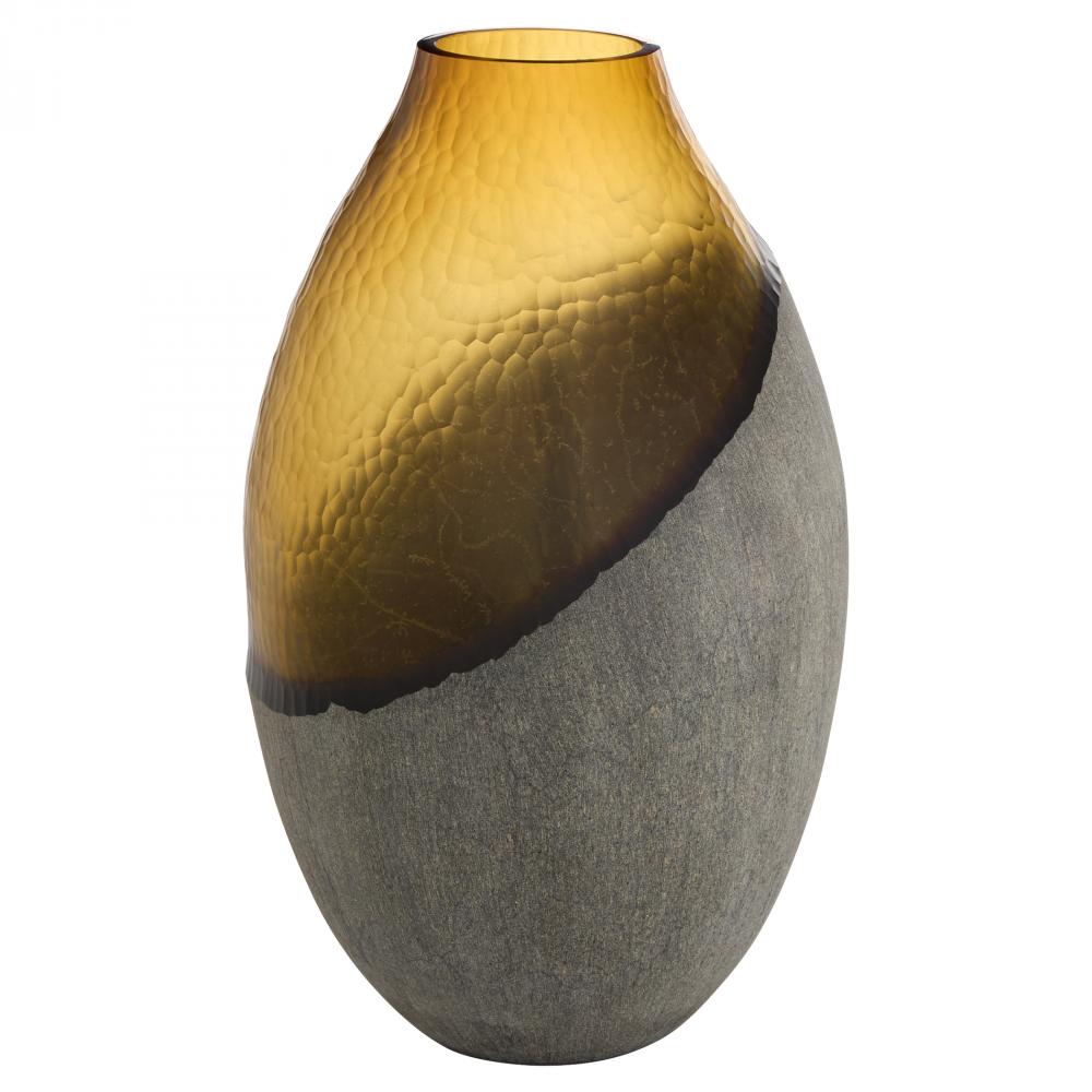 Geode Vase | Amber | Stone Grey - Large
