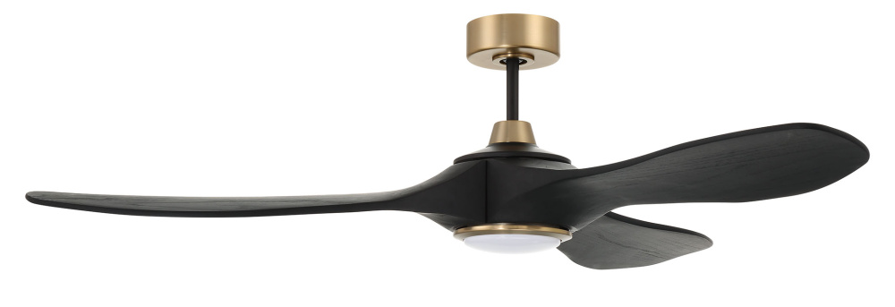 Envy 60" 3-Blade Ceiling Fan in Flat Black/Satin Brass w/ Flat Black Blades