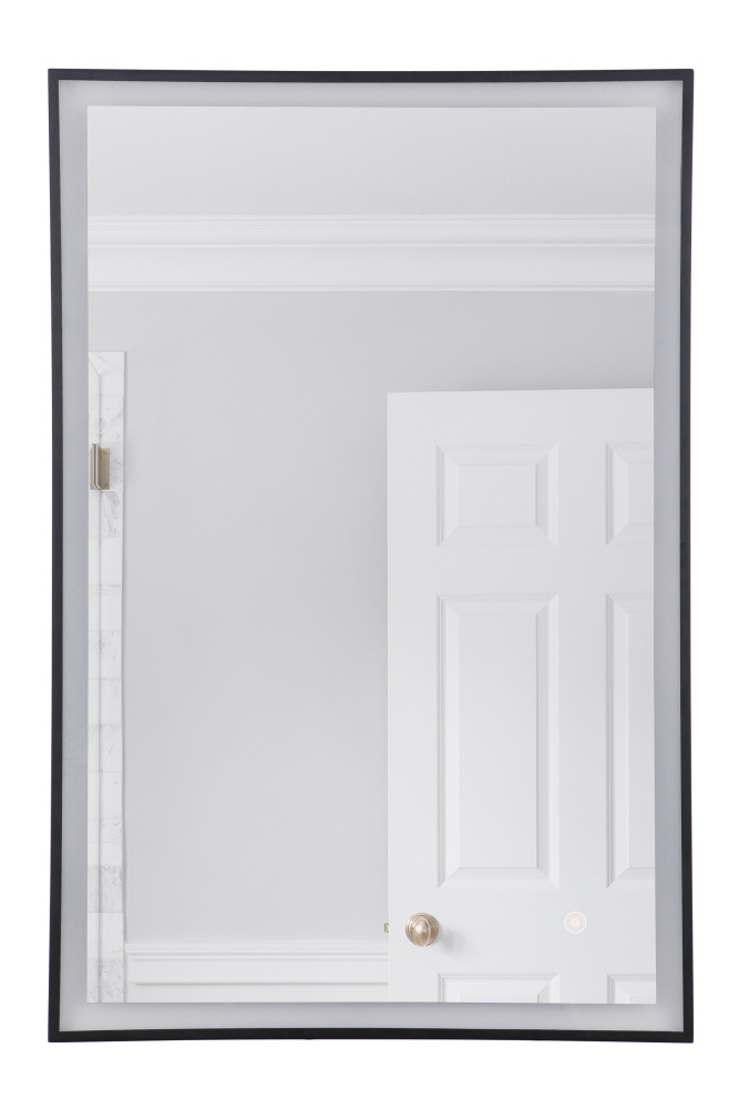 24''x36'' LED Rectangular Mirror Framed with Defogger, Touch Button ON/OFF