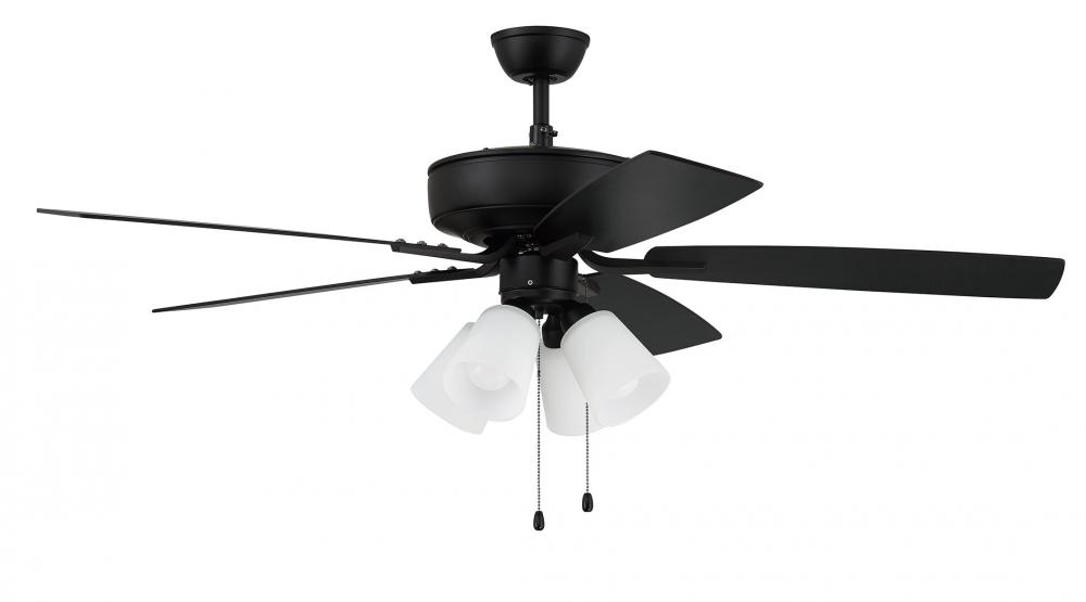 Pro Plus 114 52" 5-Blade Ceiling Fan in Flat Black w/ Flat Black/Grey Wood Blades