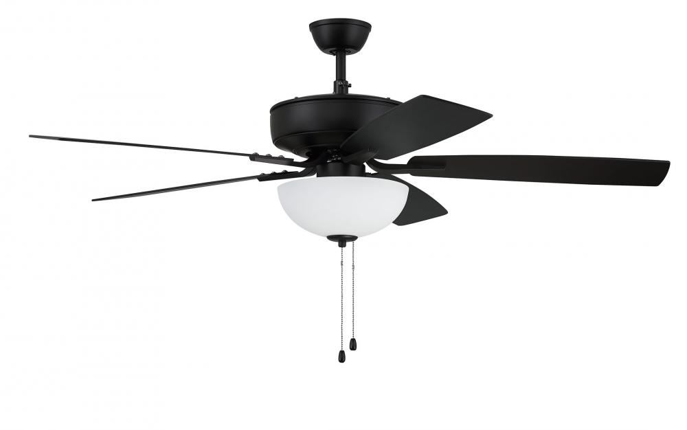 52" Ceiling Fan w/Blades, White Frost Bowl LED
