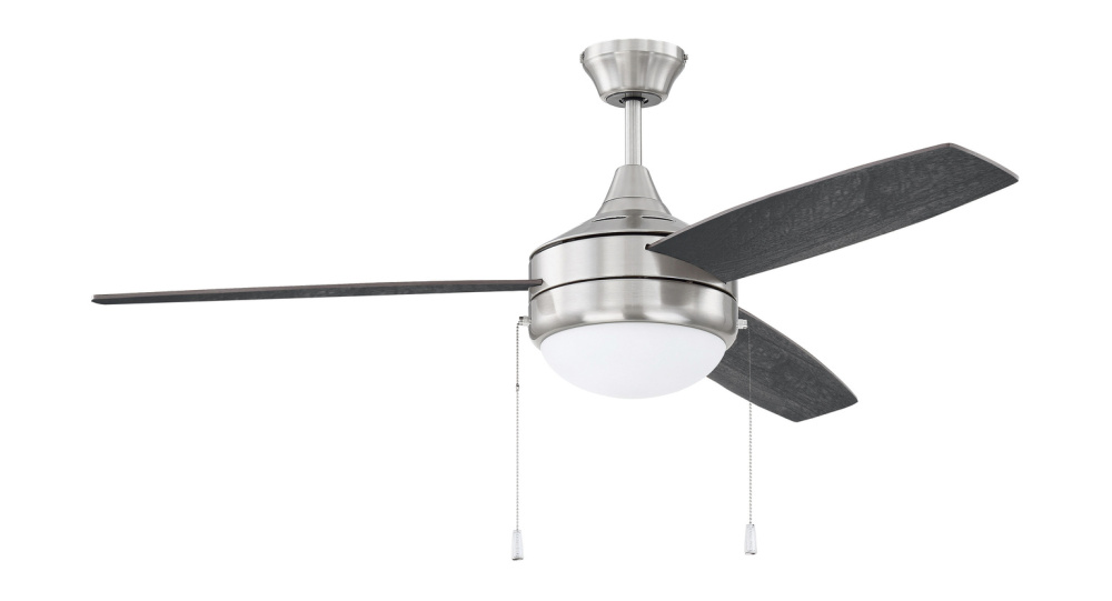 Phaze 3 52" 3-Blade Ceiling Fan in Brushed Polished Nickel w/ Brushed Nickel/Greywood