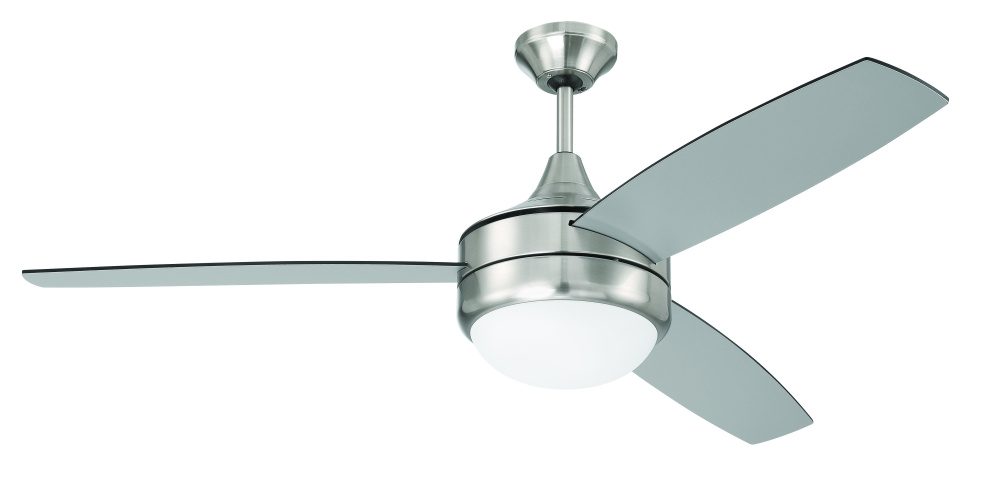 Phaze II 52" 3-Blade Ceiling Fan in Brushed Polished Nickel w/ Brushed Nickel/Greywood