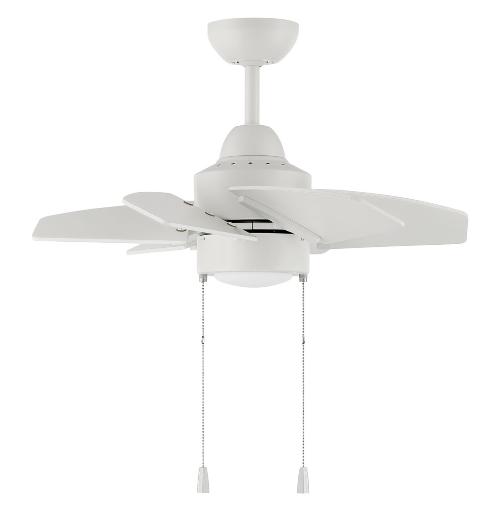 Propel II 24" 6-Blade Indoor/Outdoor (Damp) Ceiling Fan in White w/ White Blades