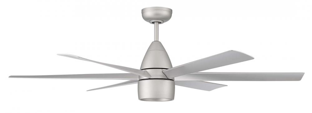 Quirk 54" 6-Blade Indoor/Outdoor (Damp) Ceiling Fan in Titanium w/ Titanium Blades