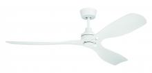 Craftmade AMG52W3 - Amigo 52" 3-Blade Indoor/Outdoor (Damp) Ceiling Fan in White w/ White Blades