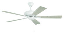 Craftmade ECF52W5-WWOK - Eos 52" 5-Blade Ceiling Fan in White w/ White/Washed Oak Blades; Light Kit Optional (Not Include