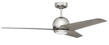 Craftmade NTE52PLN3 - Nate 52" 3-Blade Ceiling Fan in Polished Nickel Finish, Greywood Blades, WiFi Control; Light kit
