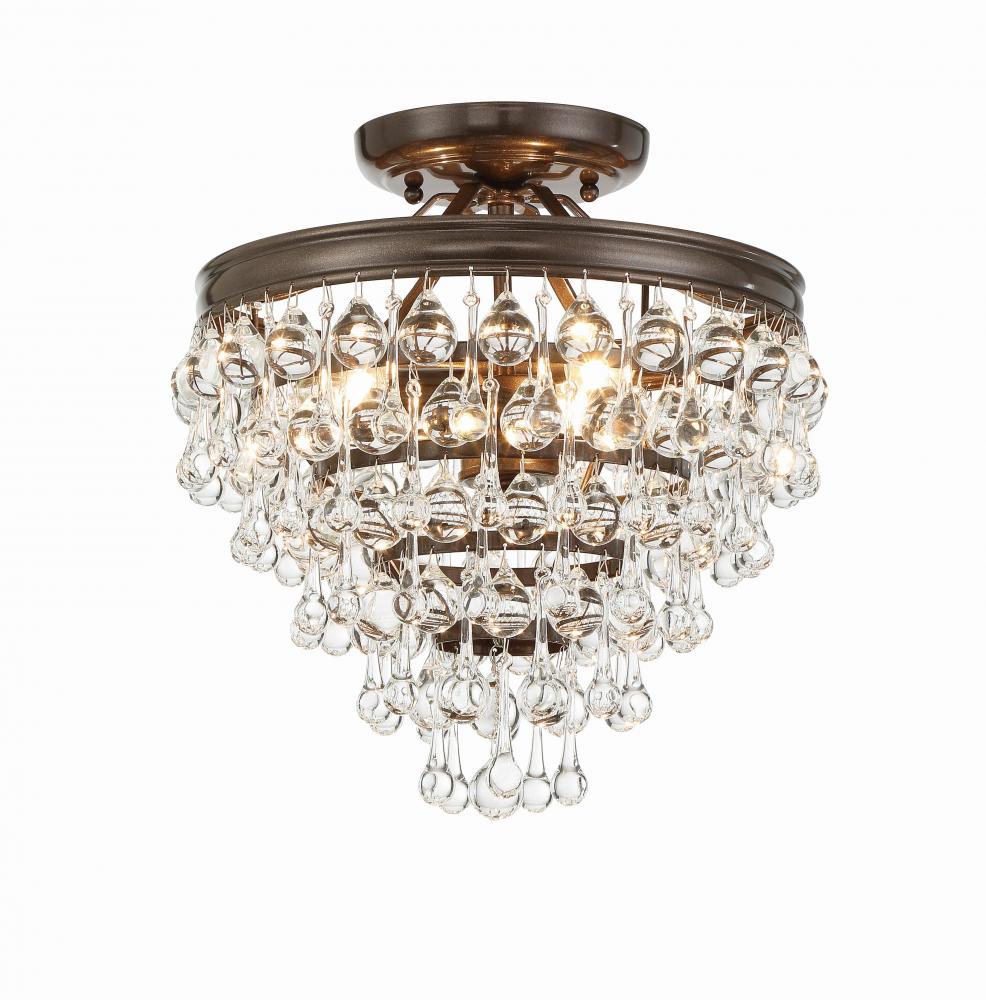 Calypso 13'' Crystal Teardrop Vibrant Bronze Semi Flush Mount
