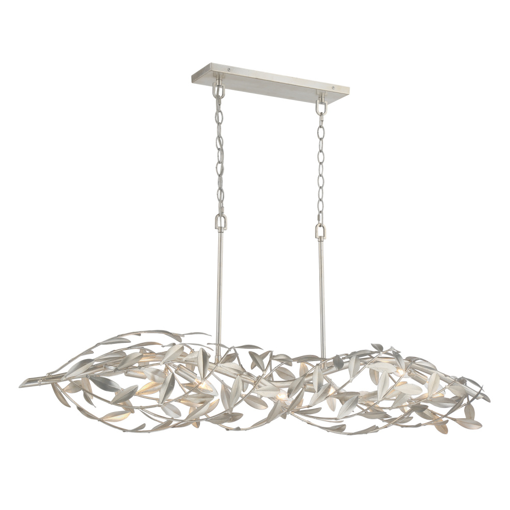 Broche 50.5'' Antique Silver Linear Chandelier