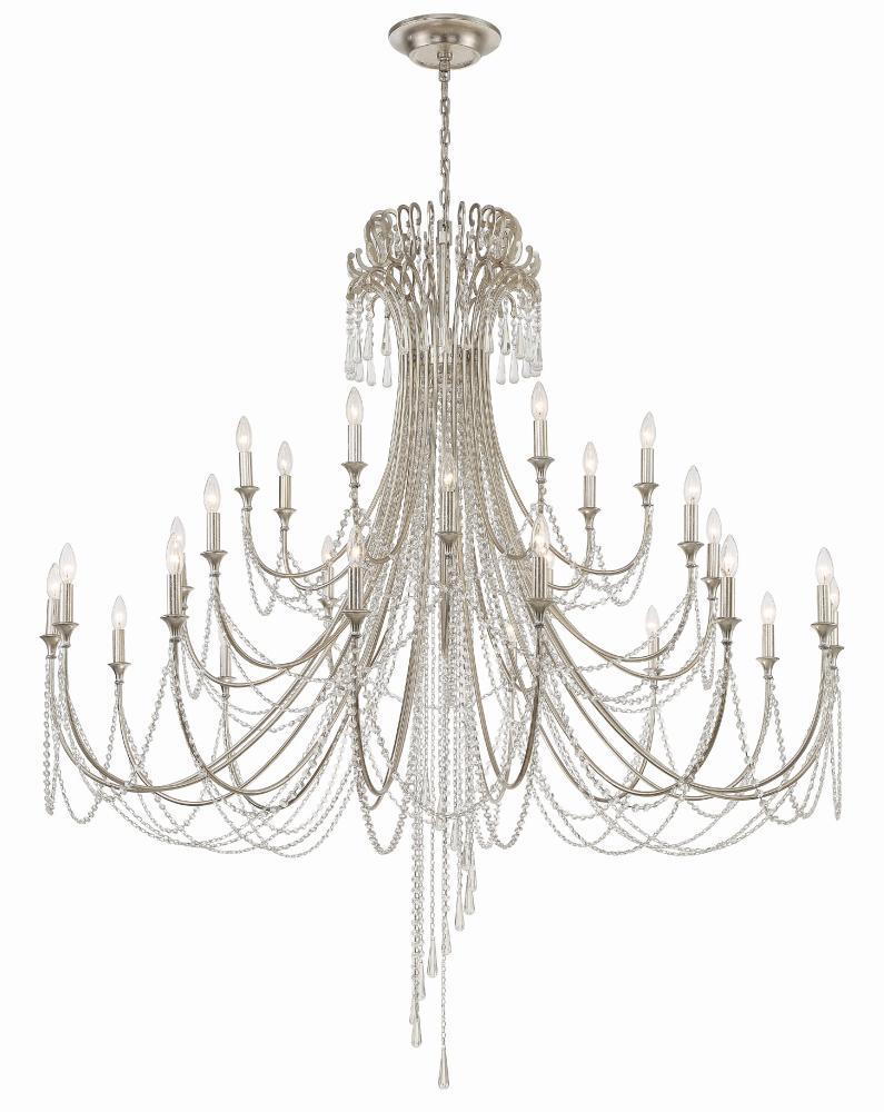 Arcadia 28 Light Antique Silver Chandelier