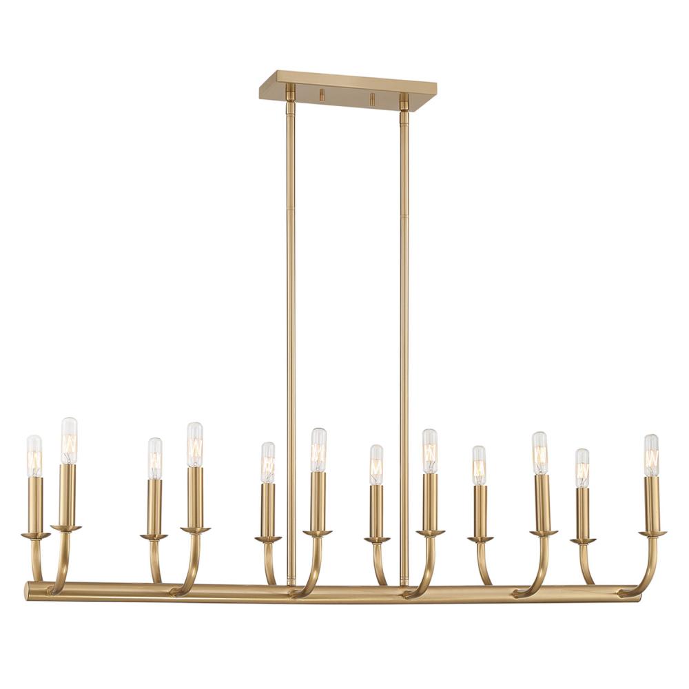 Bailey 42'' Aged Brass Linear Chandelier