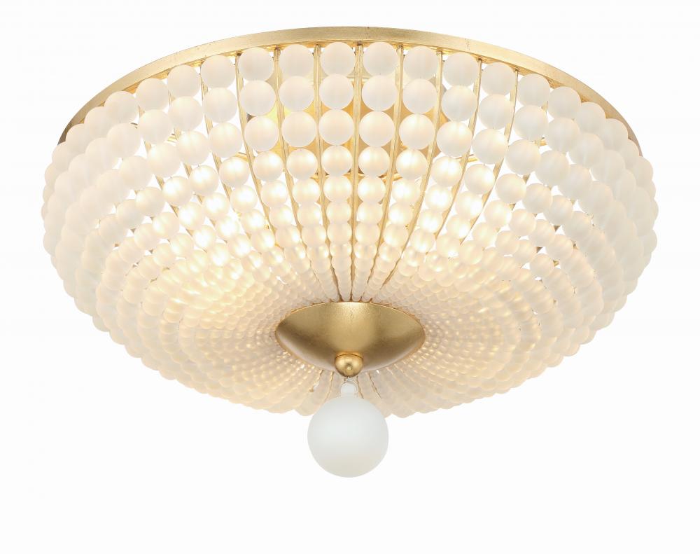 Bella 18'' Antique Gold Semi Flush Mount
