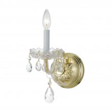 Crystorama 1031-PB-CL-MWP - Traditional Crystal 5'' Hand Cut Crystal Polished Brass Sconce