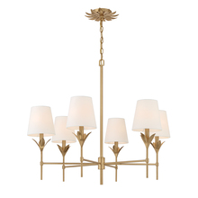 Crystorama 568-GA - Broche 6 Light Antique Gold Chandelier