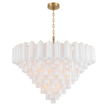 Crystorama ADD-327-AG-WH - Addis 49'' Aged Brass Chandelier