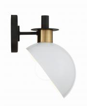 Crystorama GIG-811-BK-AG - Gigi 8'' Black + Aged Brass Sconce