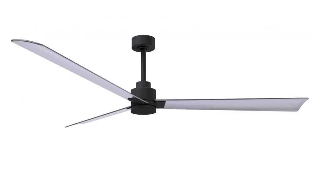 Alessandra - 72" Three Blade Transitional Ceiling Fan - Matte Black Finish - Brushed Nickel Blad