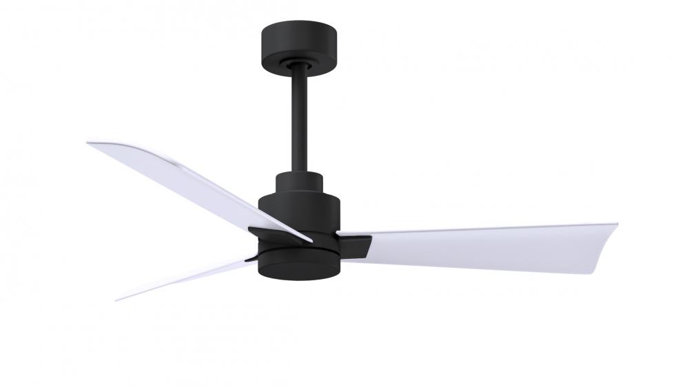 Alessandra - 42" Three Blade Transitional Ceiling Fan - Matte Black Finish - Matte White Blades
