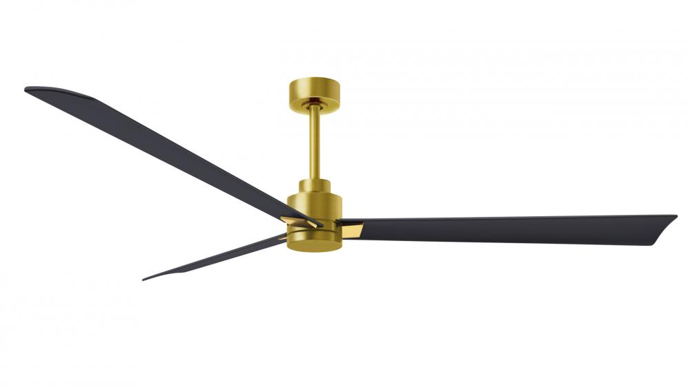 Alessandra - 72" Three Blade Transitional Ceiling Fan - Brushed Brass Finish - Matte Black Blade