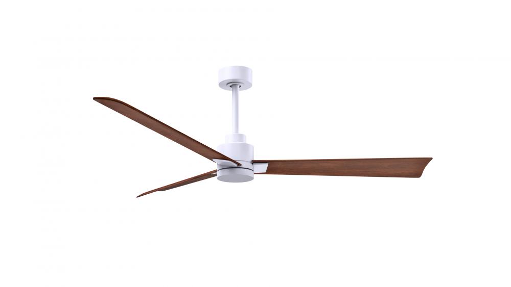 Alessandra - 56" Three Blade Transitional Ceiling Fan - Matte White Finish - Walnut Tone Blades