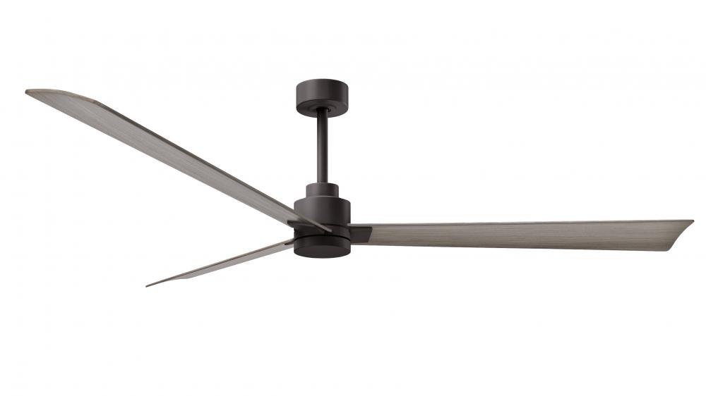 Alessandra-72" Three Blade Transitional Ceiling Fan-Textured Bronze Finish-Gray Ash Tone Blades